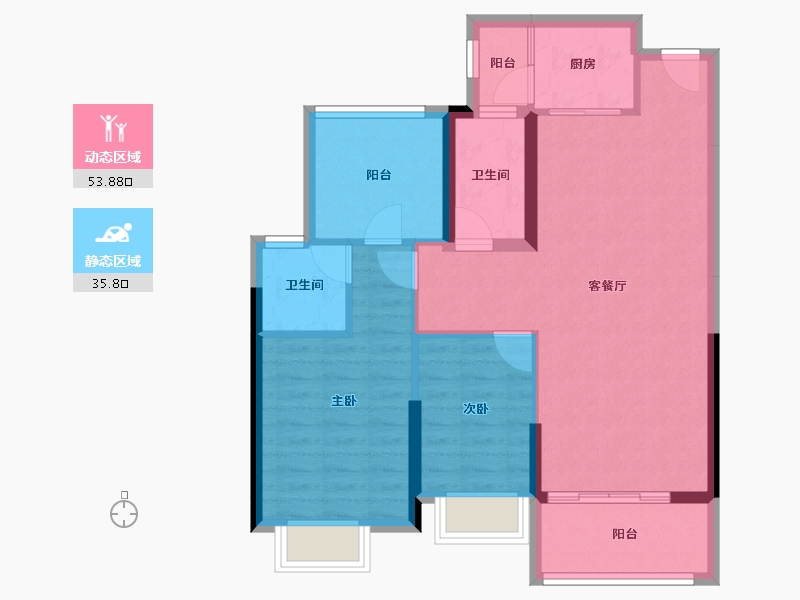 广东省-惠州市-骏宏花园-80.38-户型库-动静分区