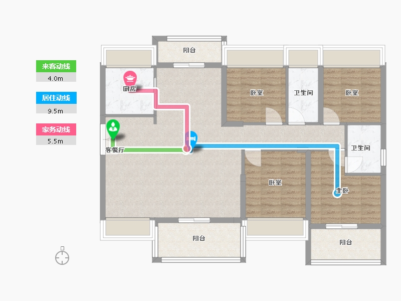 广东省-深圳市-尖岗山壹号花园-109.00-户型库-动静线