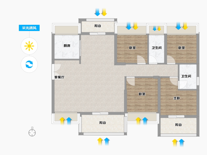 广东省-深圳市-尖岗山壹号花园-109.00-户型库-采光通风