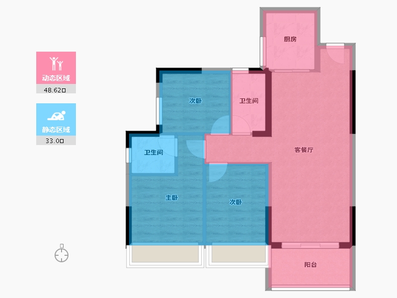 广东省-惠州市-锦地繁花五期-73.05-户型库-动静分区