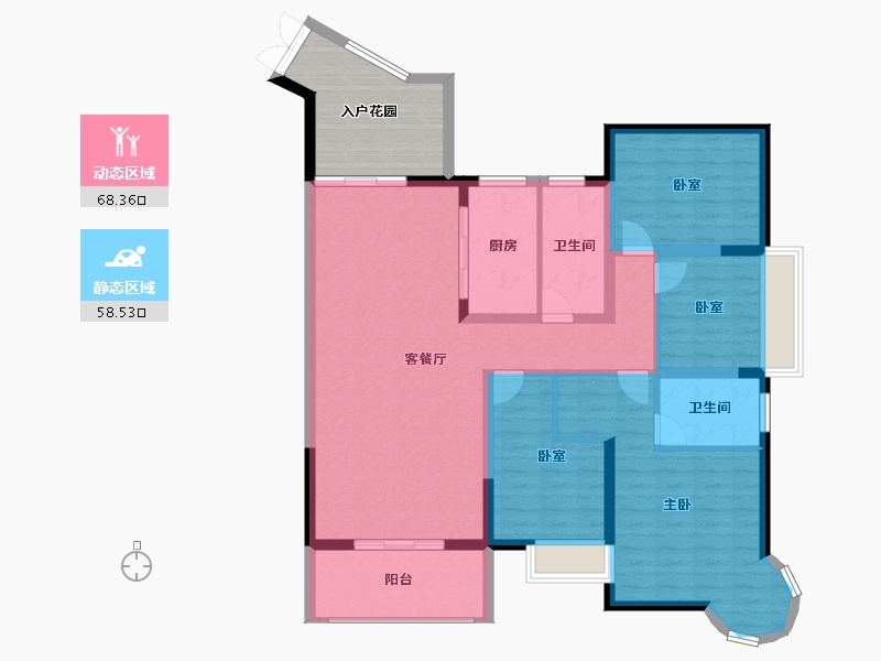 广东省-惠州市-鸿江尚城世家-125.13-户型库-动静分区