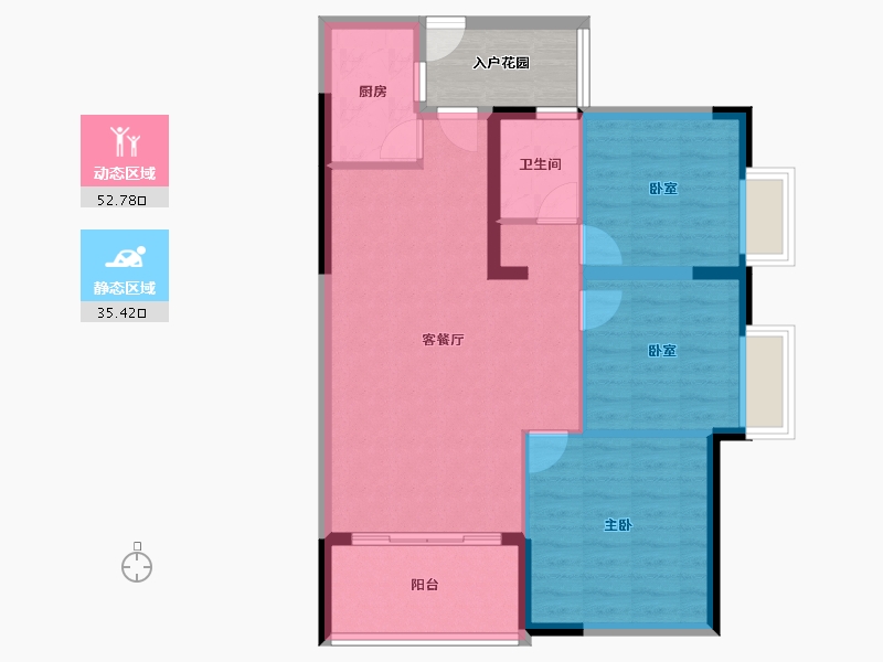 广东省-惠州市-鸿江尚城世家-84.68-户型库-动静分区