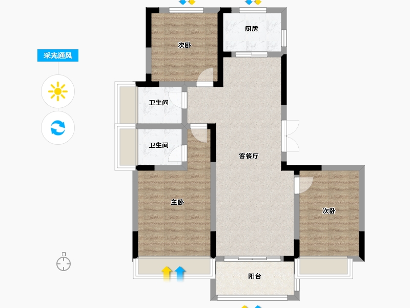 山东省-济宁市-弘圣学府-91.00-户型库-采光通风