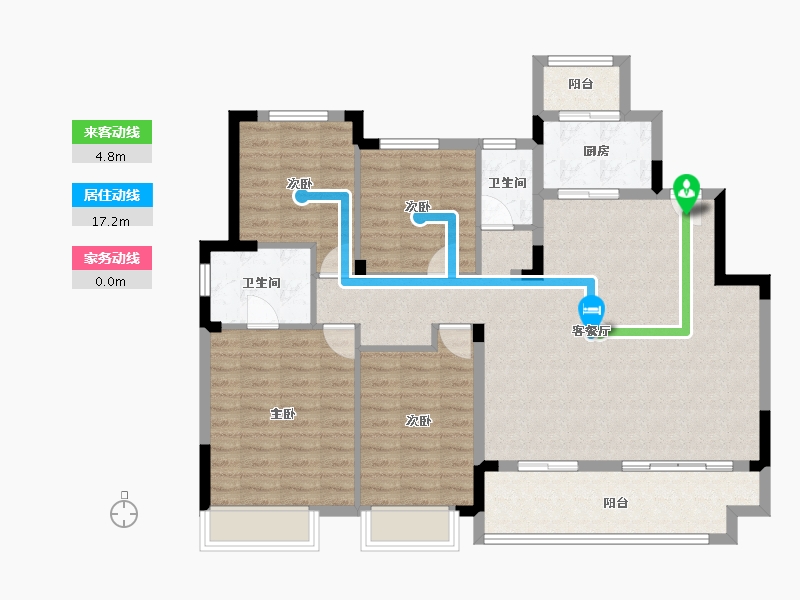 浙江省-金华市-​中嘉锦院-111.20-户型库-动静线