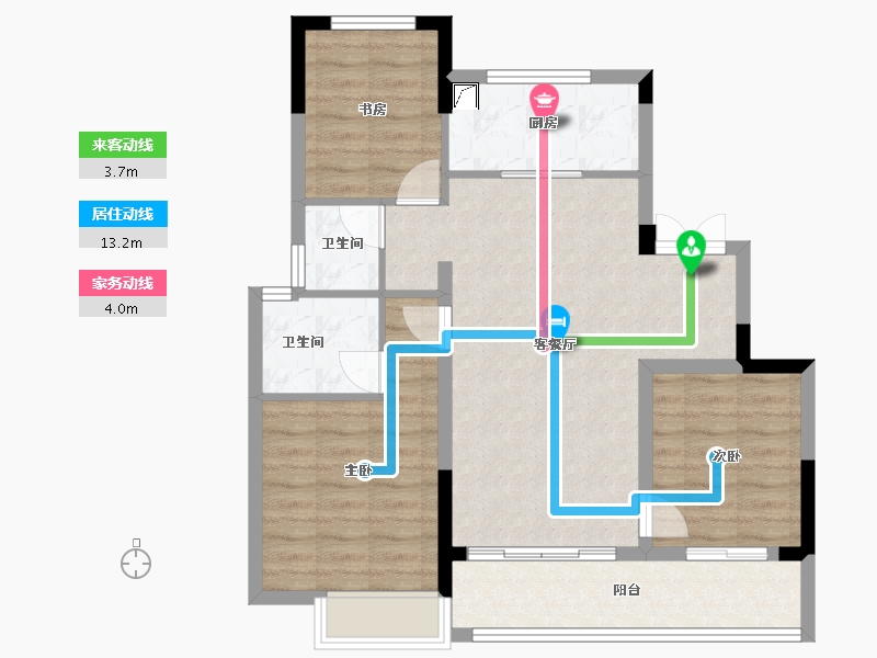 浙江省-金华市-蓝城春风溪语-80.58-户型库-动静线