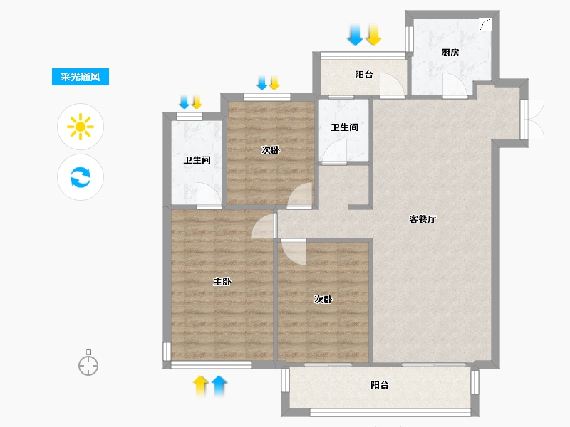 河北省-石家庄市-永威枫林上院-106.00-户型库-采光通风