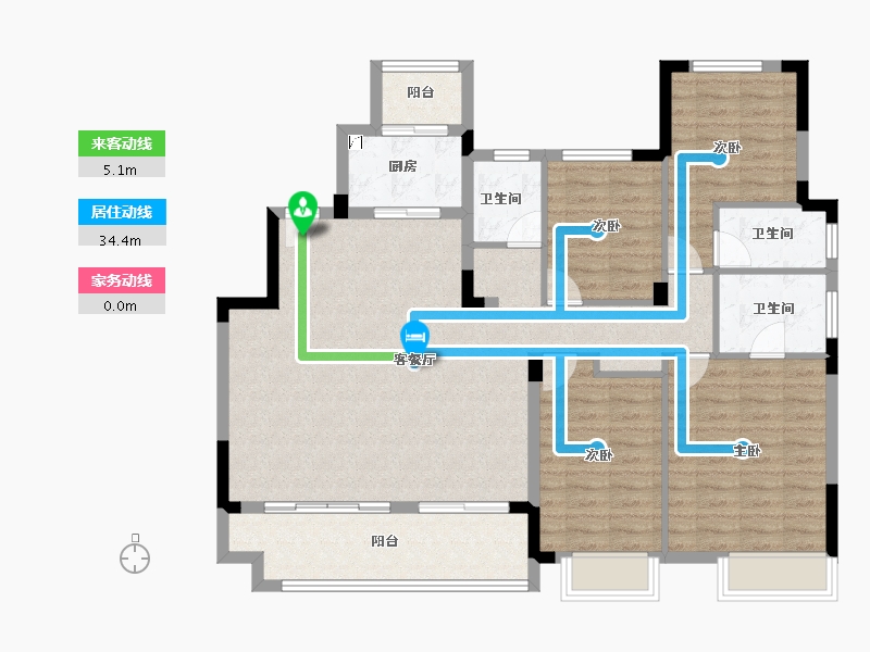 浙江省-金华市-​中嘉锦院-116.01-户型库-动静线