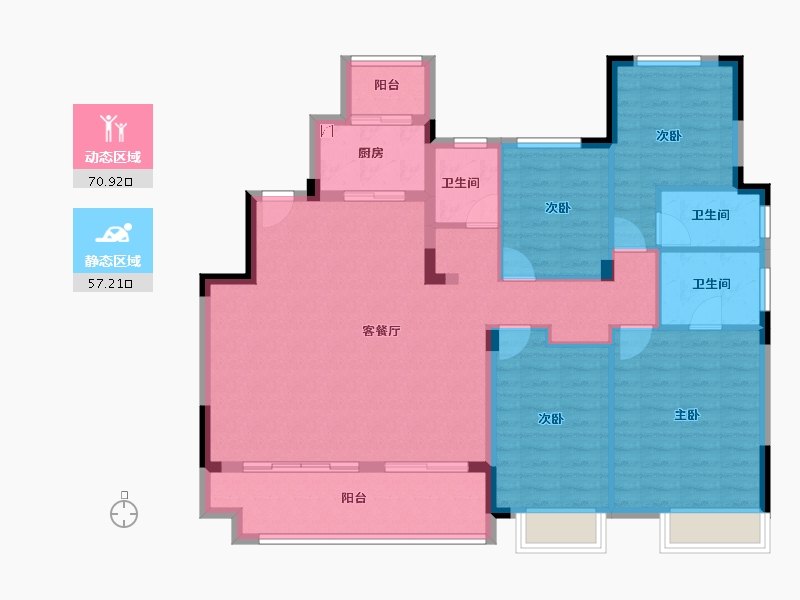 浙江省-金华市-​中嘉锦院-116.01-户型库-动静分区