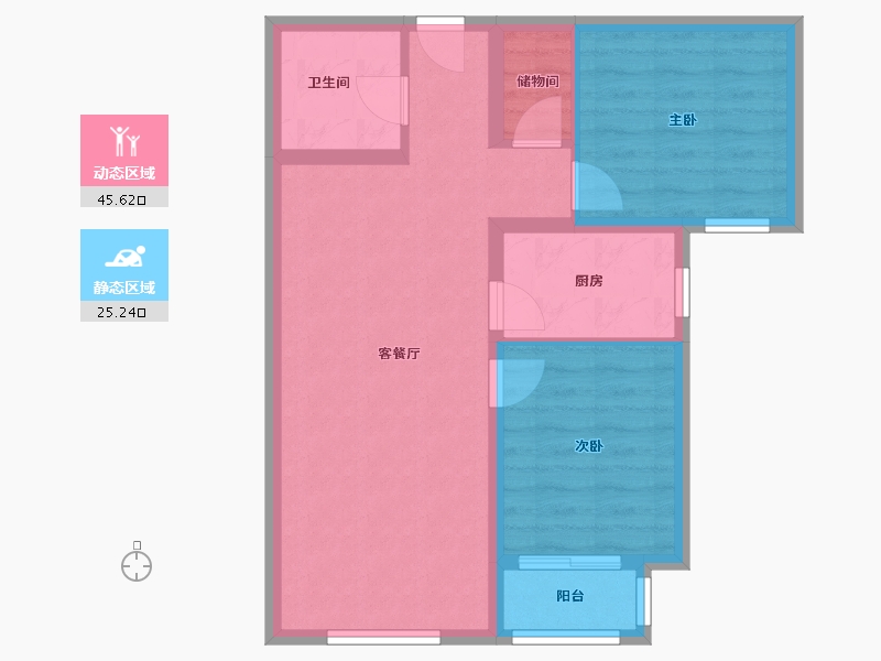 北京-北京市-金通阳光苑-78.00-户型库-动静分区