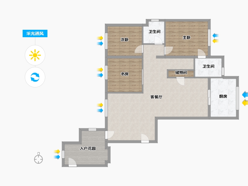 浙江省-温州市-翡翠悦府-130.00-户型库-采光通风