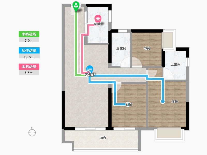 广东省-惠州市-融创臻园-79.67-户型库-动静线