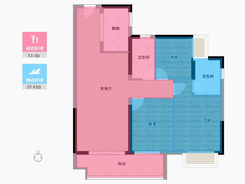 广东省-惠州市-融创臻园-79.67-户型库-动静分区