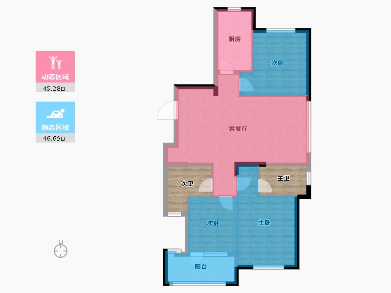 山东省-青岛市-慧通理想之城-93.71-户型库-动静分区