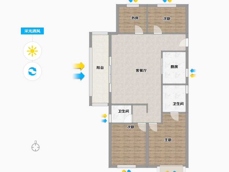 云南省-昆明市-俊发观云海-110.39-户型库-采光通风