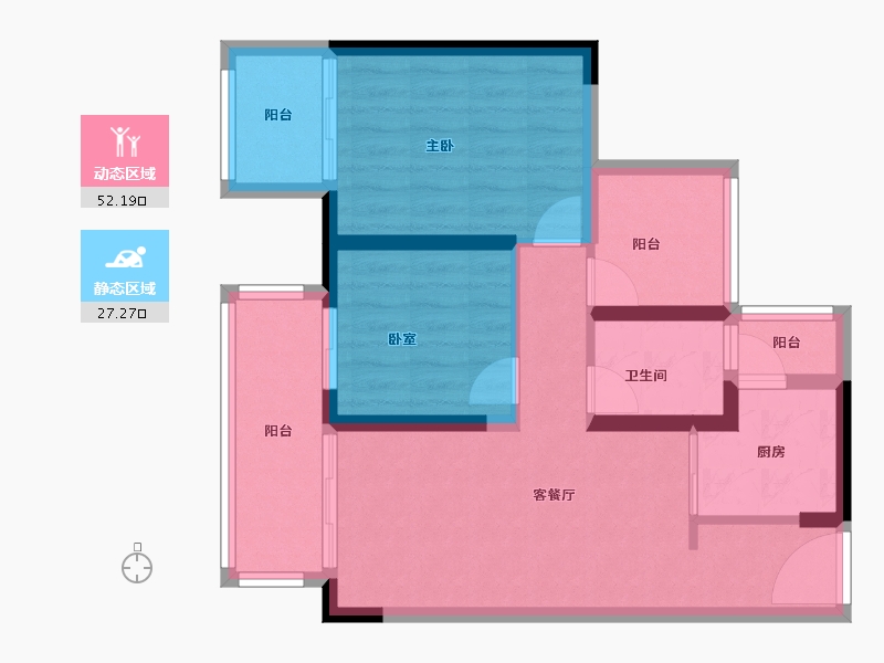 广东省-惠州市-泰丰牧马湖-70.17-户型库-动静分区