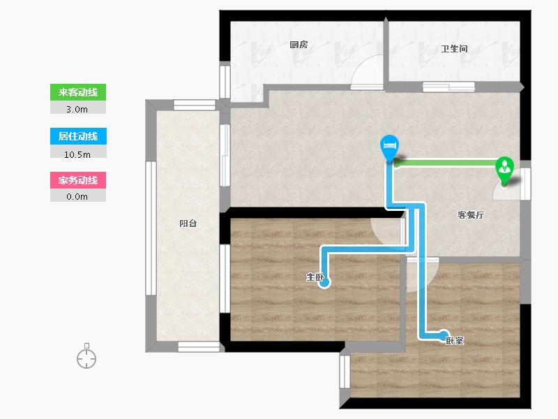 云南省-昆明市-俊发观云海-60.00-户型库-动静线