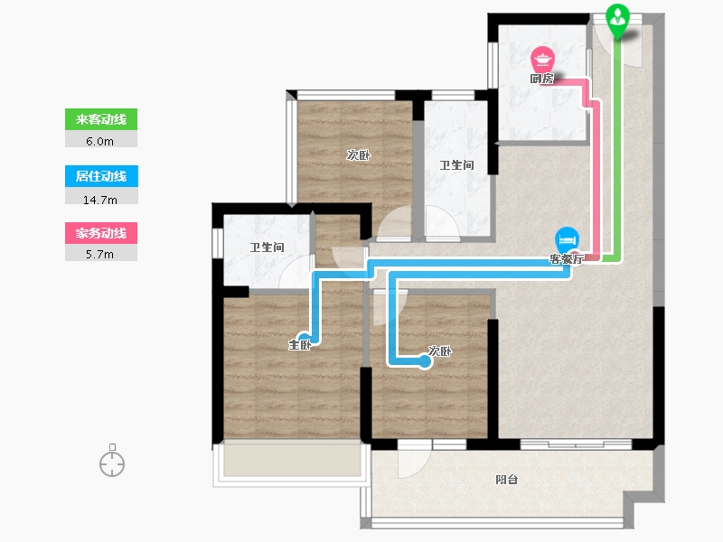 广东省-惠州市-碧桂园十里银滩维港湾-84.57-户型库-动静线