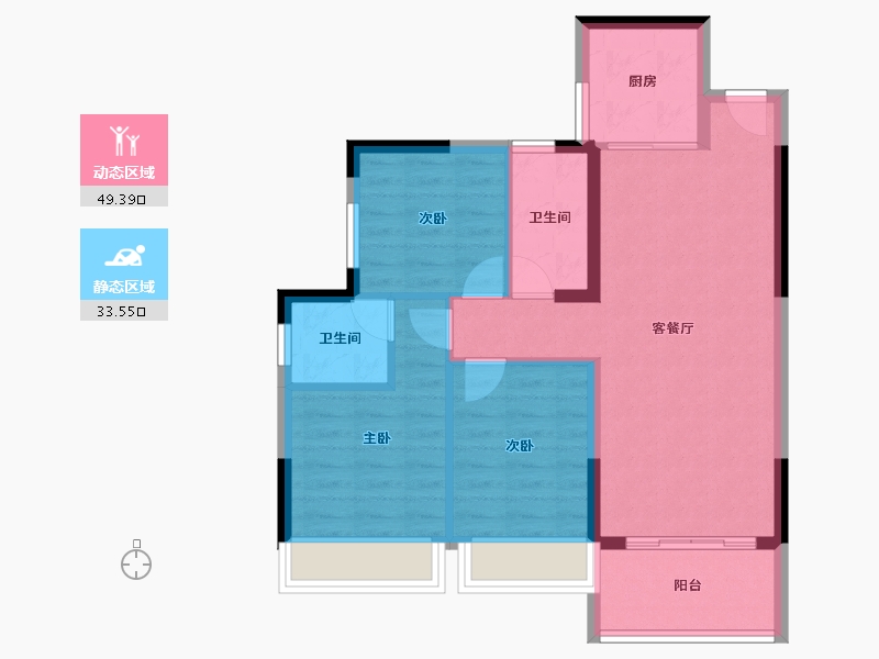 广东省-惠州市-锦地繁花五期-74.31-户型库-动静分区