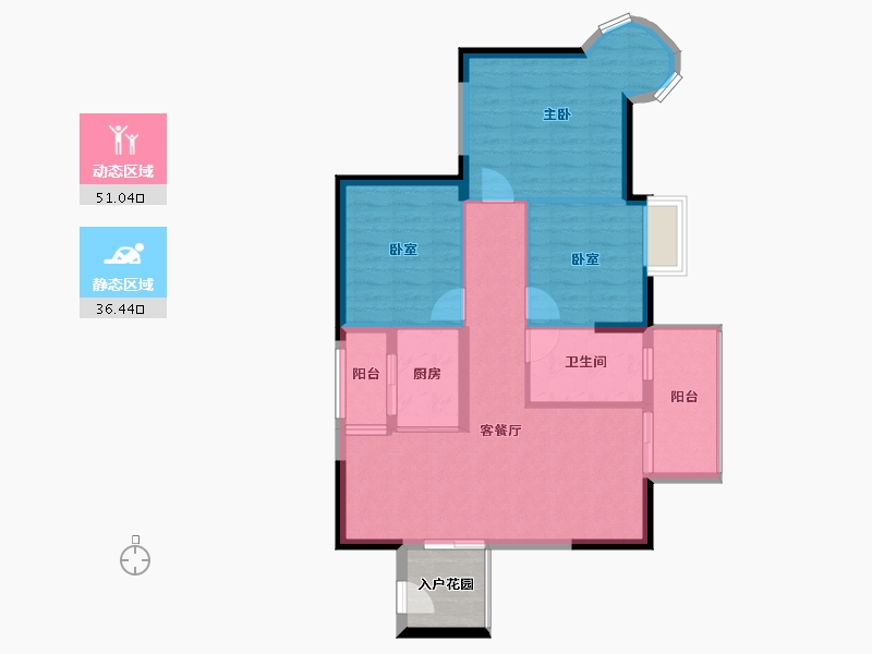 广东省-惠州市-鸿江尚城世家-82.87-户型库-动静分区