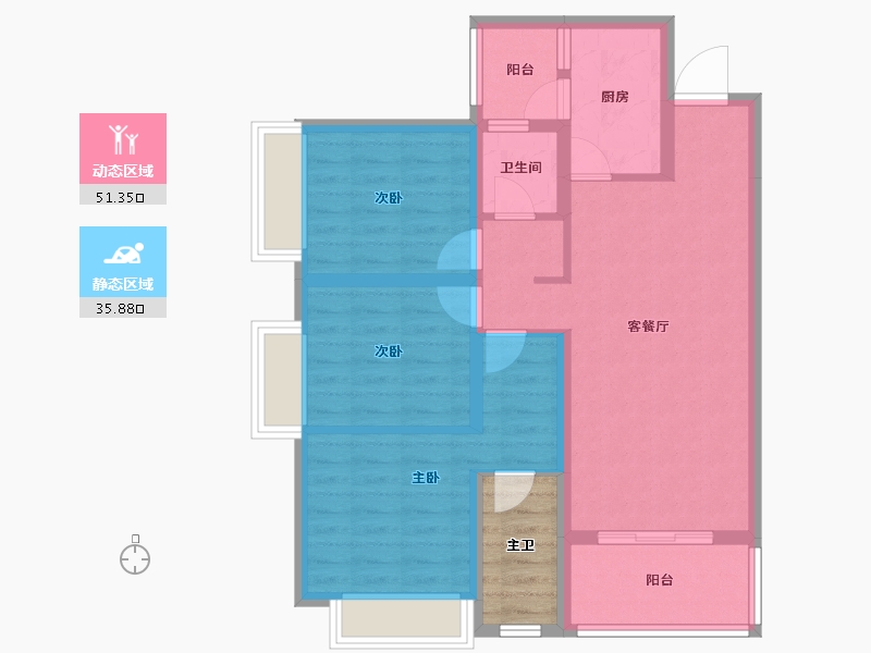 四川省-成都市-雅居乐锦城-81.46-户型库-动静分区