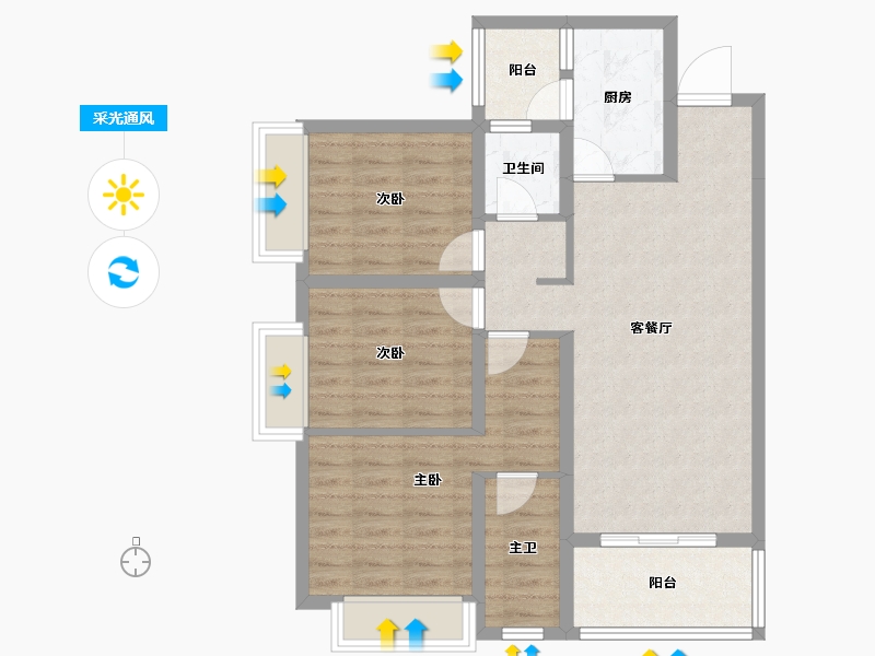 四川省-成都市-雅居乐锦城-81.46-户型库-采光通风