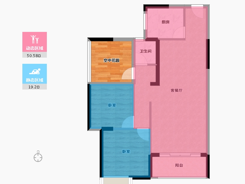 广东省-惠州市-锦地繁花五期-70.19-户型库-动静分区