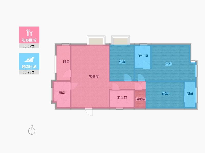 福建省-厦门市-莲花新城二期-97.27-户型库-动静分区