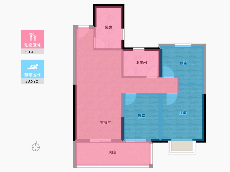 云南省-昆明市-保利城-70.39-户型库-动静分区