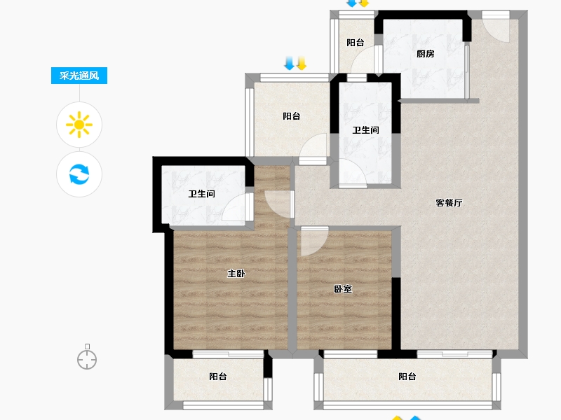 广东省-惠州市-泰丰牧马湖-82.41-户型库-采光通风