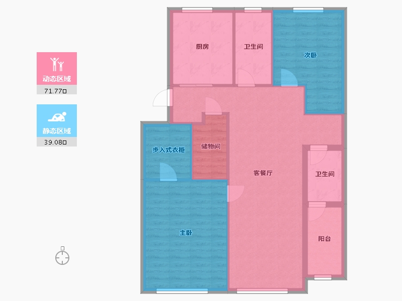 江苏省-镇江市-阳光花园-98.00-户型库-动静分区