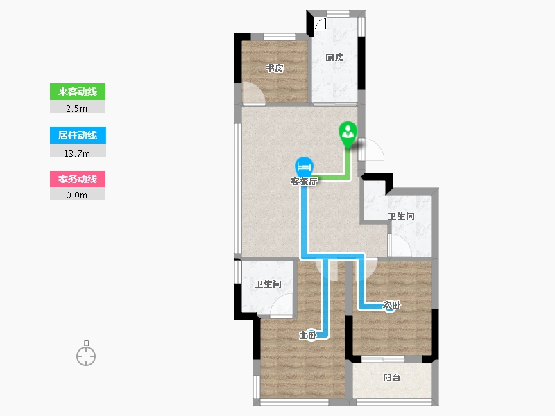 浙江省-金华市-蓝城春风溪语-65.56-户型库-动静线