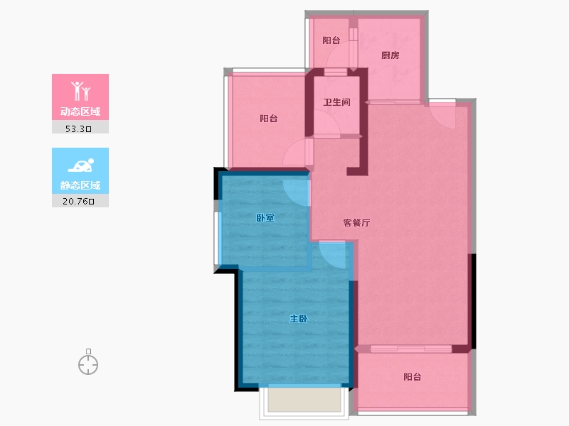 广东省-惠州市-方直彩虹里-65.53-户型库-动静分区