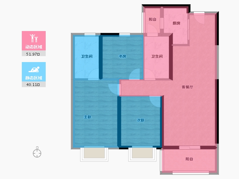 云南省-昆明市-保利城-81.60-户型库-动静分区