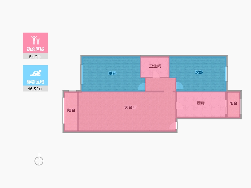 黑龙江省-哈尔滨市-人和名苑-106.00-户型库-动静分区