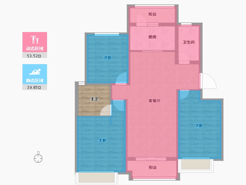 四川省-成都市-领地天府蘭台-87.82-户型库-动静分区