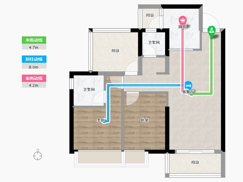 广东省-惠州市-泓泰花园-70.74-户型库-动静线