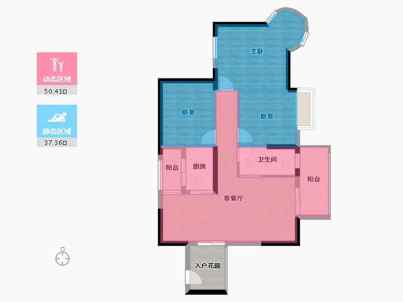 广东省-惠州市-鸿江尚城世家-84.22-户型库-动静分区