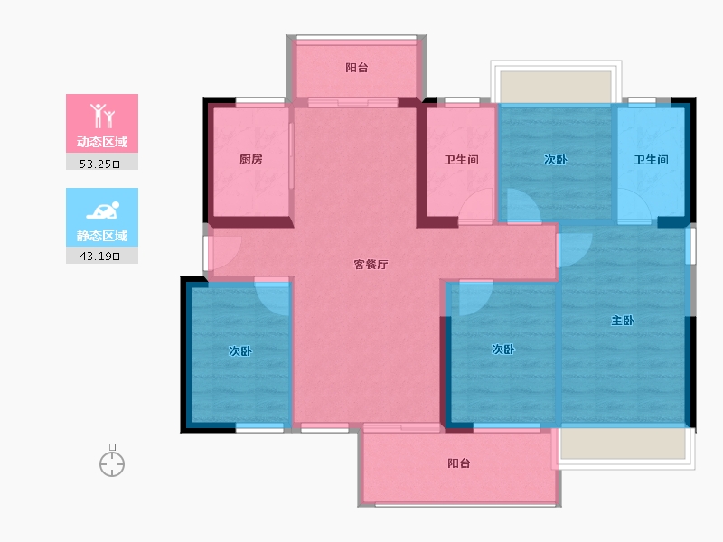 广东省-惠州市-锦地繁花五期-86.57-户型库-动静分区