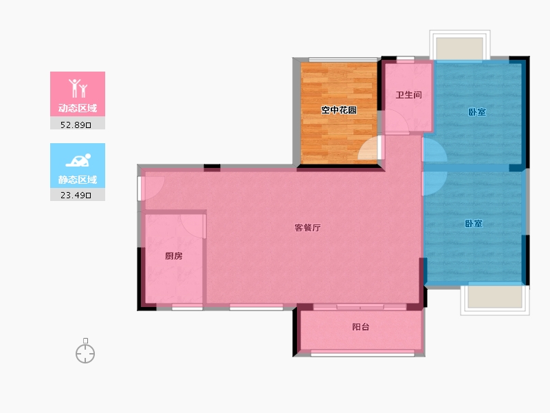 广东省-惠州市-锦地繁花五期-77.67-户型库-动静分区