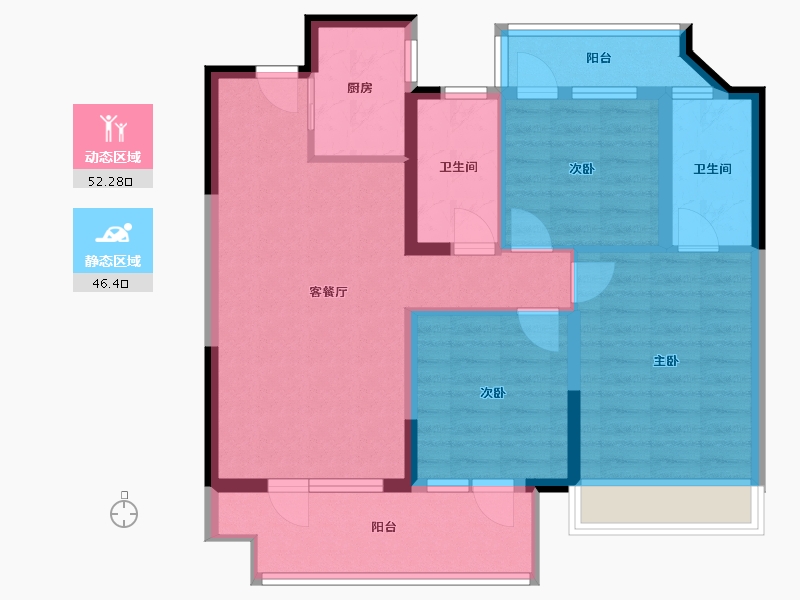 山东省-青岛市-新城悦隽大都会-87.46-户型库-动静分区