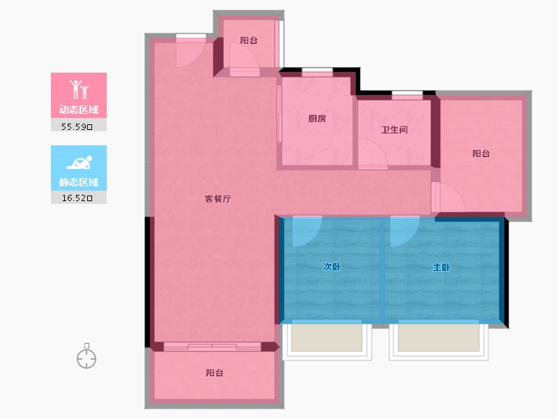 广东省-惠州市-龙光玖云台-64.17-户型库-动静分区