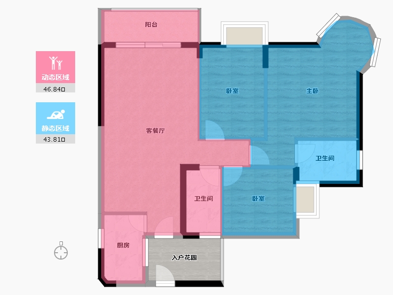 广东省-惠州市-鸿江尚城世家-87.40-户型库-动静分区