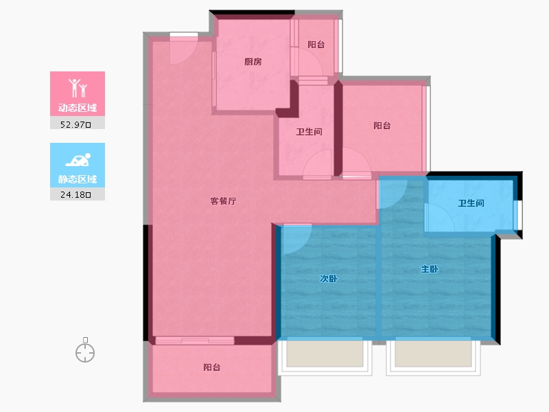 广东省-惠州市-龙光玖云台-68.29-户型库-动静分区