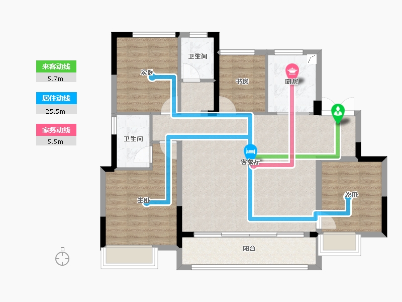 浙江省-金华市-蓝城春风溪语-99.14-户型库-动静线