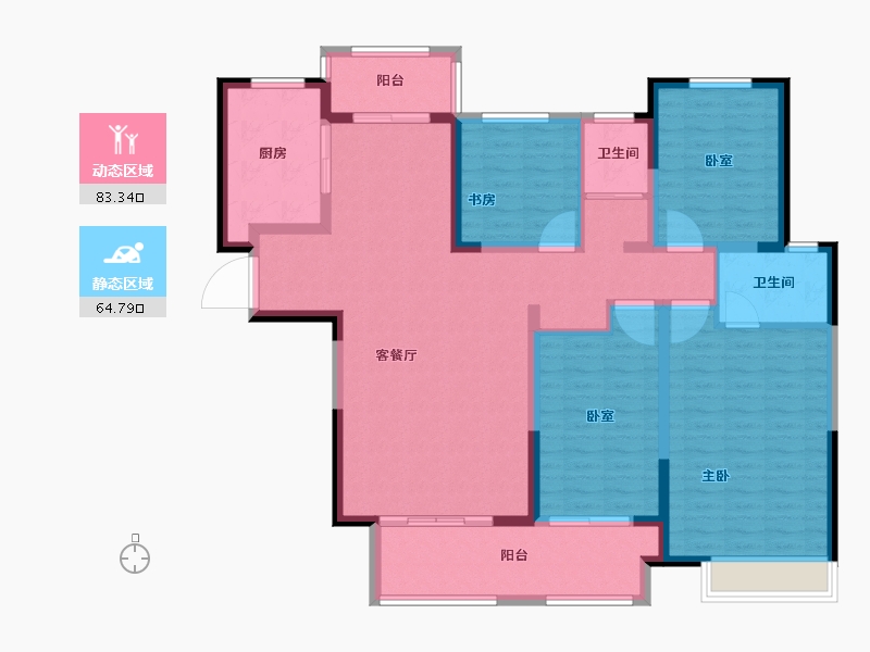 河南省-南阳市-建业贰号城邦-133.60-户型库-动静分区