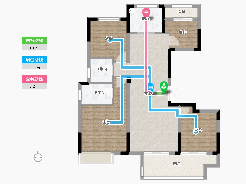 浙江省-金华市-​中嘉锦院-102.40-户型库-动静线