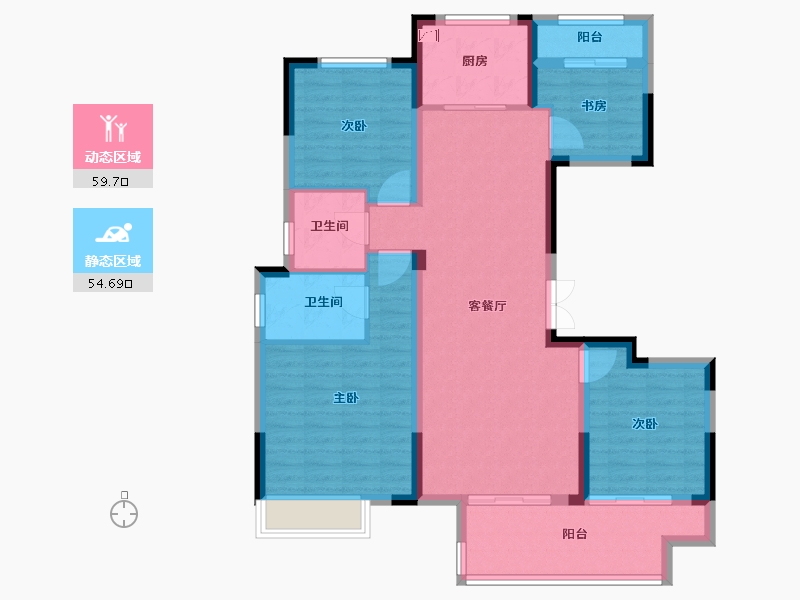 浙江省-金华市-​中嘉锦院-102.40-户型库-动静分区