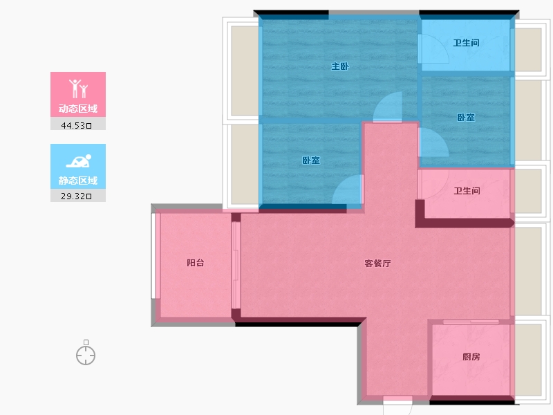 广东省-惠州市-隆腾盛世-66.06-户型库-动静分区