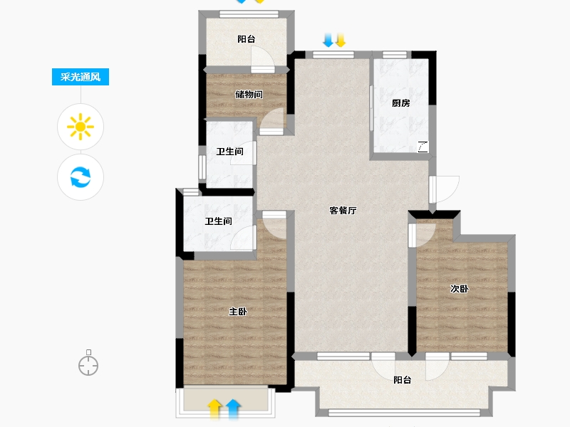 山东省-青岛市-和达铭著-97.54-户型库-采光通风