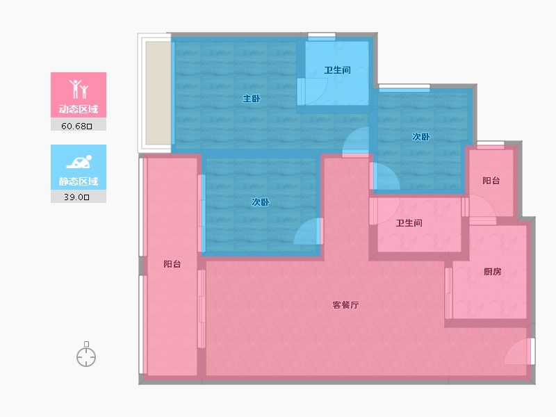 四川省-成都市-中海天府里-87.64-户型库-动静分区